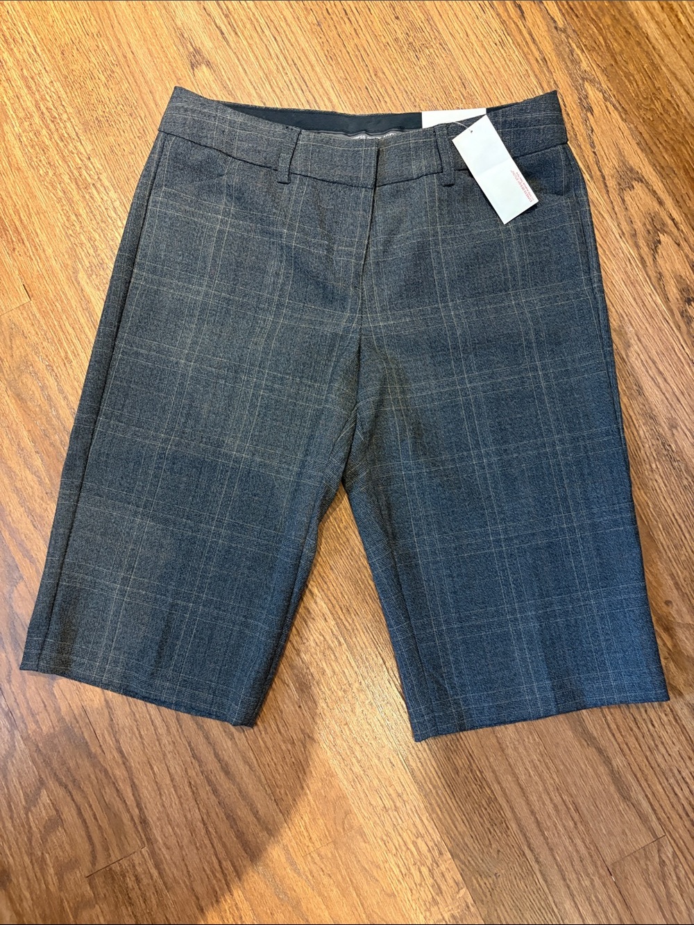 Express Women's Gray Plaid Y2K Bermuda Shorts